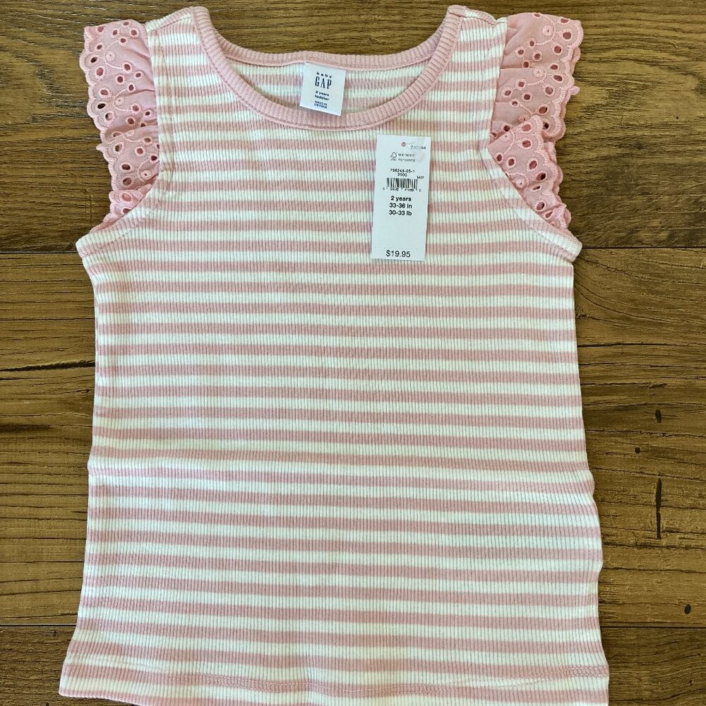 GAP Toddler Flutter Sleeved Striped Tank Top